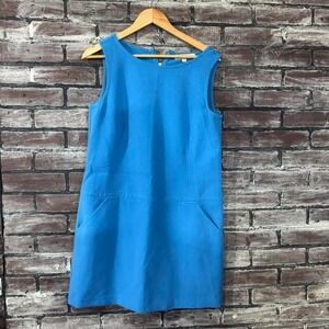 LOFT Dress Women 8 Blue Sleeveless Sheath Career Office Shift